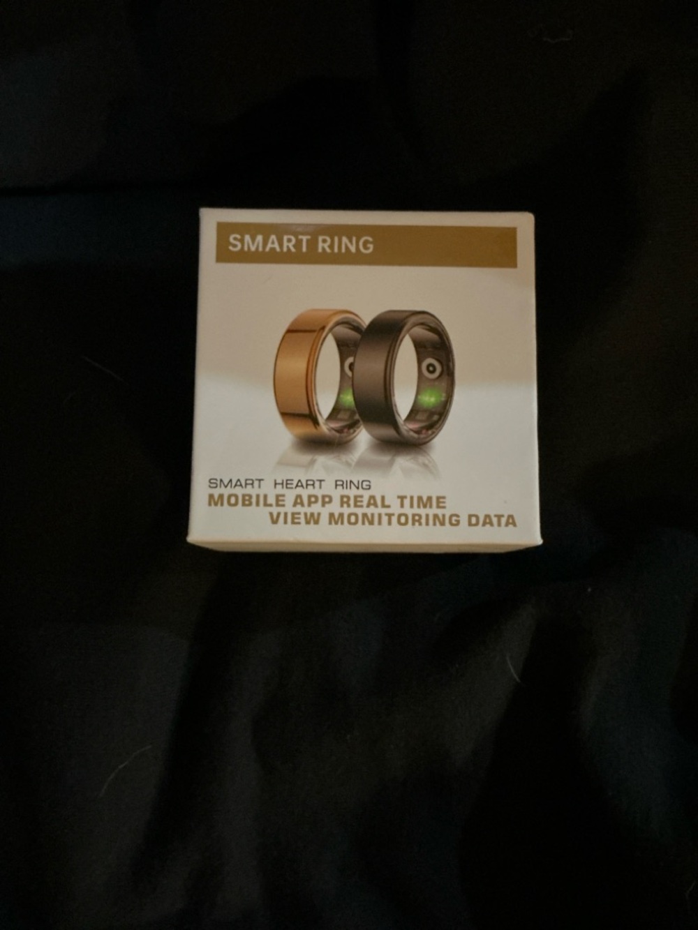 Smart Ring Mobile Heart Monitor -Black Mobile App Real Time Monitoring